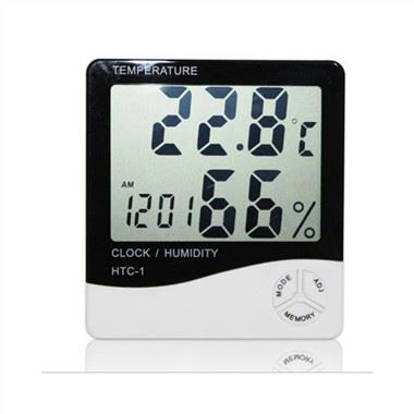Pengukur Kelembaban Suhu Digital HTC-1 HTC-2 Termometer Hygrometer Dengan Jam Alarm